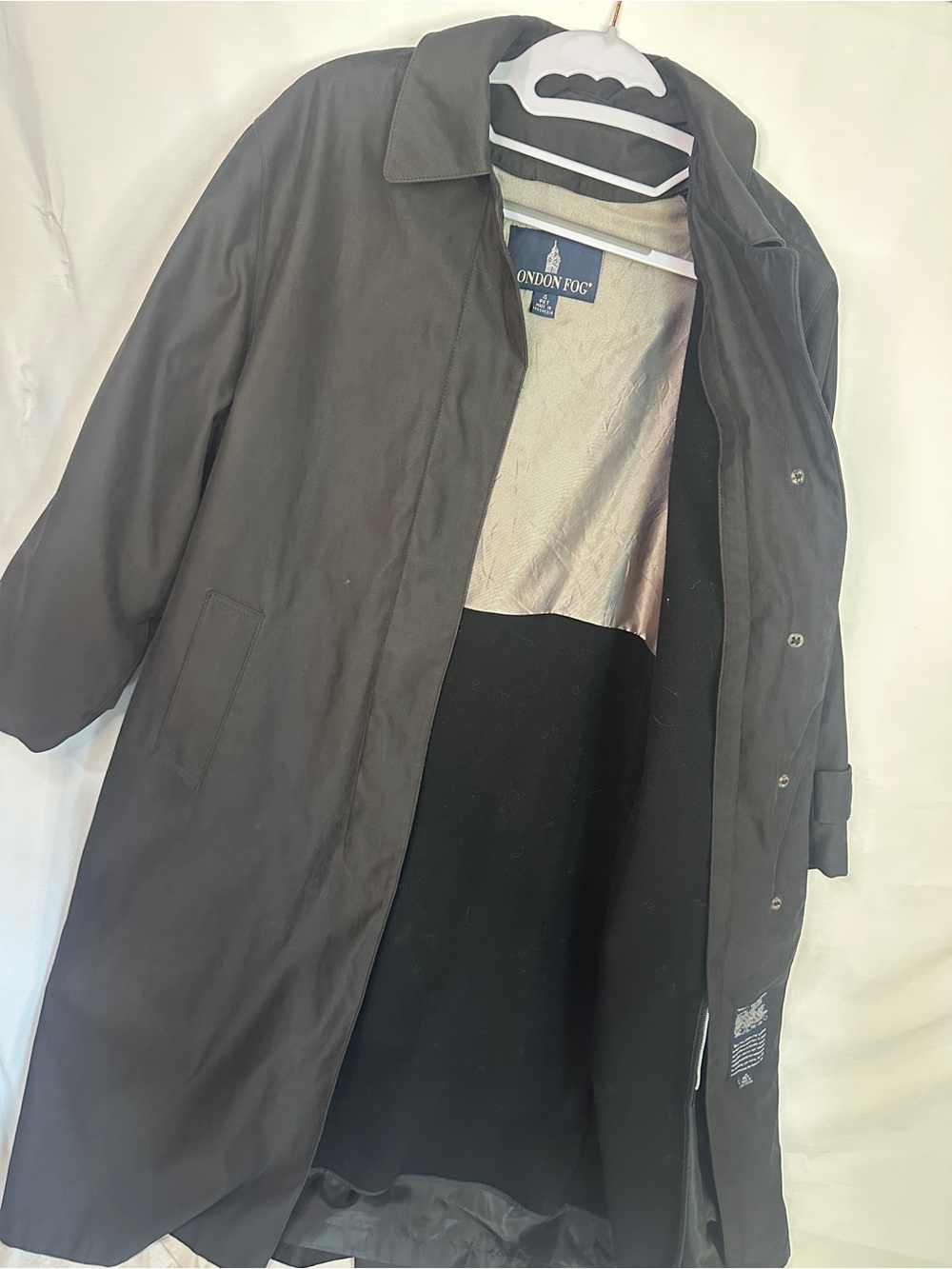 London Fog Women's Charcoal Trench Coat - Picture 4 of 6
